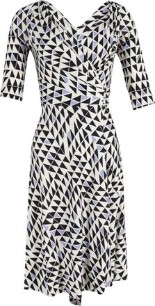 Diane Von Fürstenberg Diane Von Furstenberg Penna Geometric Print Wrap Dress in Multicolor Silk