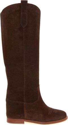 Via Roma 15 Stivale Ricami - Dames - Cowboylaarzen - Bruin - 37 1/2 EU - Leer - Schoenen