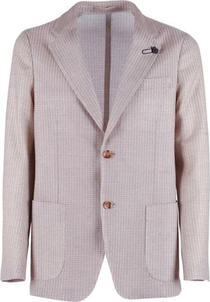 Lardini Li Knit Jacket - Heren - Blazers - Beige - M - Leer - Jassen