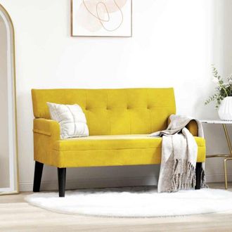 vidaXL vidaXL Panca Chesterfield Giallo 112 x 65,5 x 75 cm Velluto