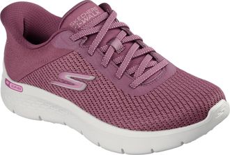Skechers Womens Go Walk Flex Carla Slip-On Sneakers, Burgundy Textile/Trim, 6 UK