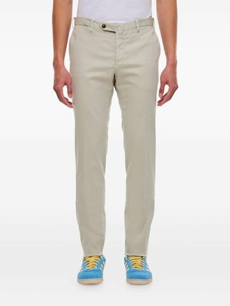 Pantaloni Torino flat-front stretch-cotton regular trousers - Neutrals