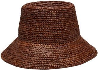 Wyeth Nyc Tali Straw Bucket Hat in Chocolate at Nordstrom