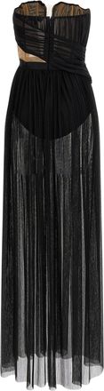 Nensi Dojaka Womens Black Viscose Long Dress
