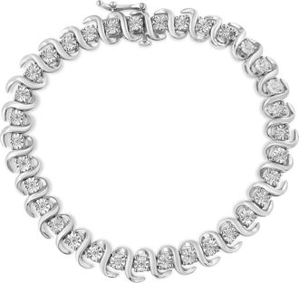 House of Brilliance Silver 1/3 Cttw Miracle-Set Diamond S Link Tennis Bracelet in White at Nordstrom