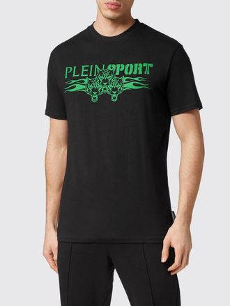 Plein Sport T-shirt slim fit in cotone con logo Hexagon a contrasto