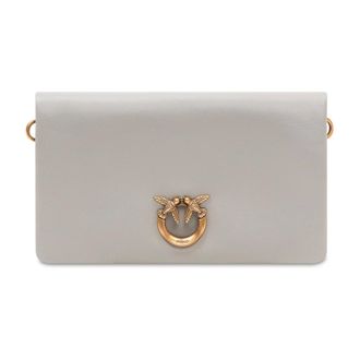 Pinko Cross Body Bags, female, Gray, Size: ONE SIZE Click Soft Horizontal