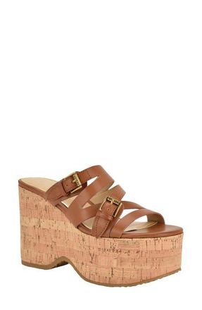 Guess Nailah Platform Wedge Sandal in Natural at Nordstrom, Size 8.5