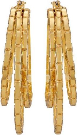 Vince Camuto Textured Layered Triple Hoop Earrings in Gold Tone at Nordstrom Rack