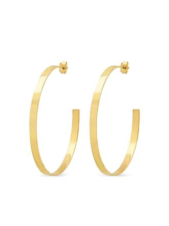 Jennifer Meyer 18K yellow gold flat hoop earrings - women - 18kt Yellow Gold - One Size
