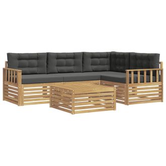 vidaXL Conjunto De Sof&aacute;s De Exterior 6 Pcs Blanco Y Antracita Vidaxl
