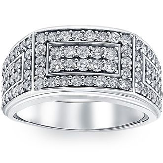 Pompeii3 2Ct Diamond Mens Ring in 10k White or Yellow Gold