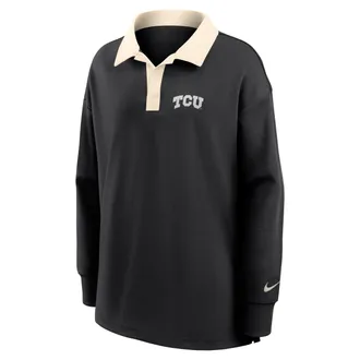 Nike Womens College (TCU) Long-Sleeve Polo in Black | ZW050EE871TCUN-BNA
