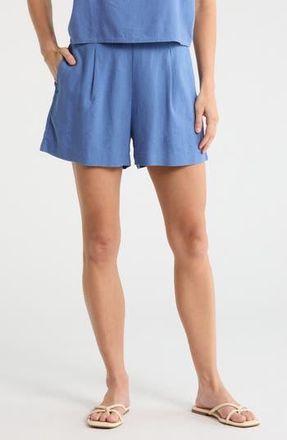 Madewell Solid Linen Blend Shorts in Delphinium Blue at Nordstrom Rack, Size Xx-Large