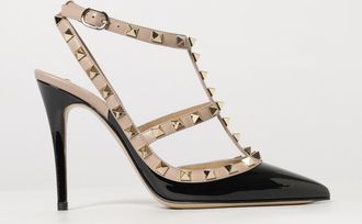 Valentino Garavani D&eacute;collet&eacute; slingback Rockstud in pelle verniciata con borchie