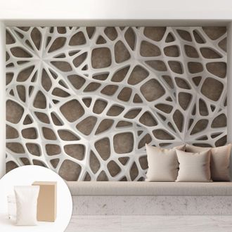 Tulup Carta Da Parati Non Tessuto - Con Colla Inclusa Per Camera Da Letto - Facile Da Applica - Motivo Decorativo Rete Di Pizzo 208x146 Cm