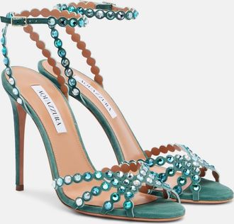 Aquazzura Tequila 105 embellished suede sandals