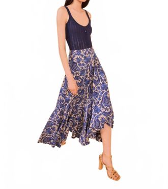 Ulla Johnson Sabina Faux Wrap Skirt In Ocean