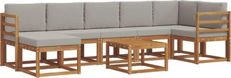 vidaXL Conjunto De Sof&aacute;s De Exterior 8 Uds. Gris Natural Y Claro Vidaxl