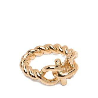 Ferragamo Rings, female, Yellow, Size: ONE SIZE Gancini Chain-Link Ring