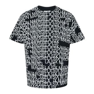 Maison Margiela Camiseta con Logo en Capas - Tops - Hombre - Negro - XL