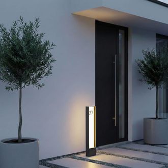 Lindby L&aacute;mpara led para exterior de metal negro