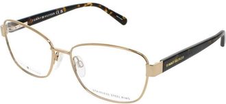Tommy Hilfiger Ladies Gold Tone Rectangular Eyeglass Frames Th 2006