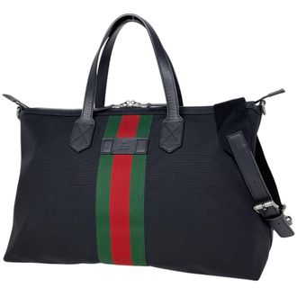 Gucci Black Nylon Shoulder Bag Tote Bag (Pre-Owned)