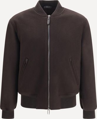 Brioni Wool and cashmere zip-up Bomber Jacket Male L