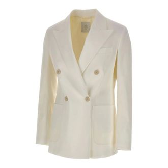 Eleventy Blazers, female, White, Size: XL Eleventy Jackets White
