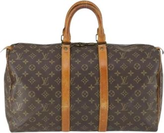 Louis Vuitton Pre-owned Keepall Bag - unisex - Vintage Weekendtas - Bruin - ONE Size - Leer - Vintage