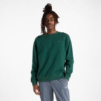 New Balance Mens Athletics French Terry Crew in Green Cotton, size 2X-Large