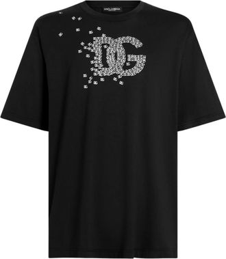 Dolce & Gabbana Black Crew Neck Logo T-Shirt