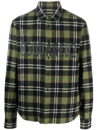 Dsquared2 Green Plaid-print Check Shirt
