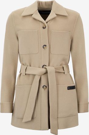 Barbara Bui Kurzer Mantel aus Woll-Kaschmir-Flanell