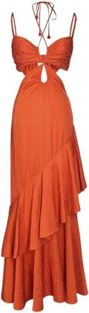 Johanna Ortiz Oranje Juniper Enkel Maxi Jurk - Dames - Maxi kleedjes - Oranje - M - Kleedjes