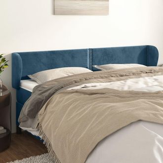 vidaXL Cabecero De Terciopelo Azul Oscuro 163x23x78/88 Cm Vidaxl