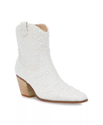 Betsey Johnson Womens Sb-Diva Western Boot In Ivory