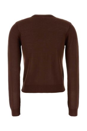 Ganni Womens Brown Cotton Cardigan Tiramisu05h Organic Maglieria Sweater