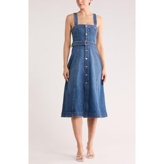 SIMKHAI Alba Bustier Denim Midi Dress in Trancoso at Nordstrom Rack, Size 00