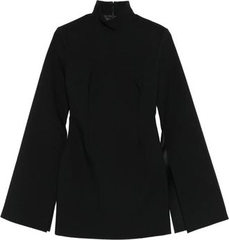 Solace London Mini-jurk met trechterhals en wijde mouwen - Zwart