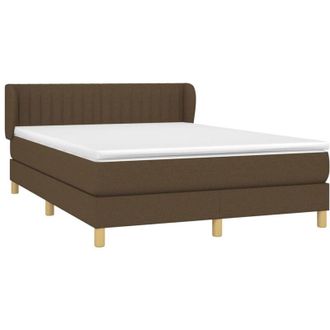 vidaXL Vidaxl - Cama Box Spring Con Colch&oacute;n Tela Marr&oacute;n Oscuro 140x190 Cm