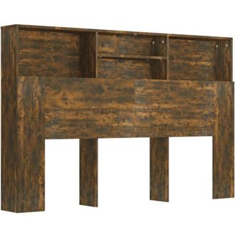 vidaXL Mueble Cabecero Color Roble Ahumado 160x19x103,5 Cm Vidaxl