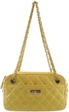 Chanel Pre-owned Lambskin Shoulder Bag - Dames - Vintage Schoudertas - Beige - ONE Size - Leer - Vintage