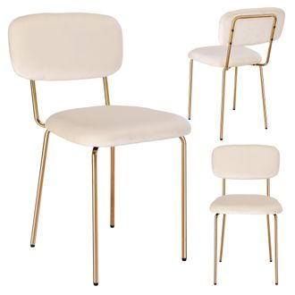 OEM Silla Louis De Terciopelo Beige Dorado