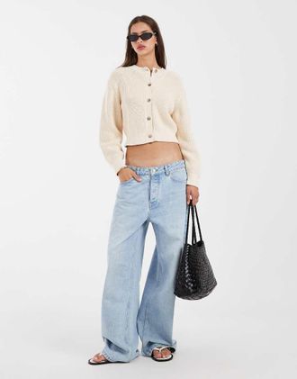 Free People cardigan Vienna color avorio-Bianco