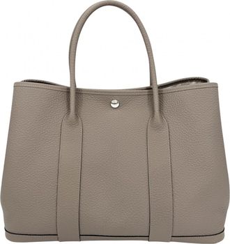 Herm&egrave;s Beige Leather Handbag Tote Bag (Pre-Owned)