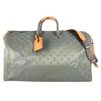 Louis Vuitton Pre-owned Canvas Boston Bag - Heren - Vintage Weekendtas - Grijs - ONE Size - Leer - Vintage