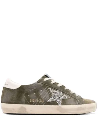 Golden Goose Super-Star suede sneakers - women - Calf Leather/Polyurethane/Calf Leather/Fabric/Rubber/Polyurethane - 38 - Green