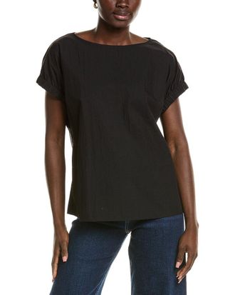 Lafayette 148 New York Gathered Cuff Sleeve Blouse